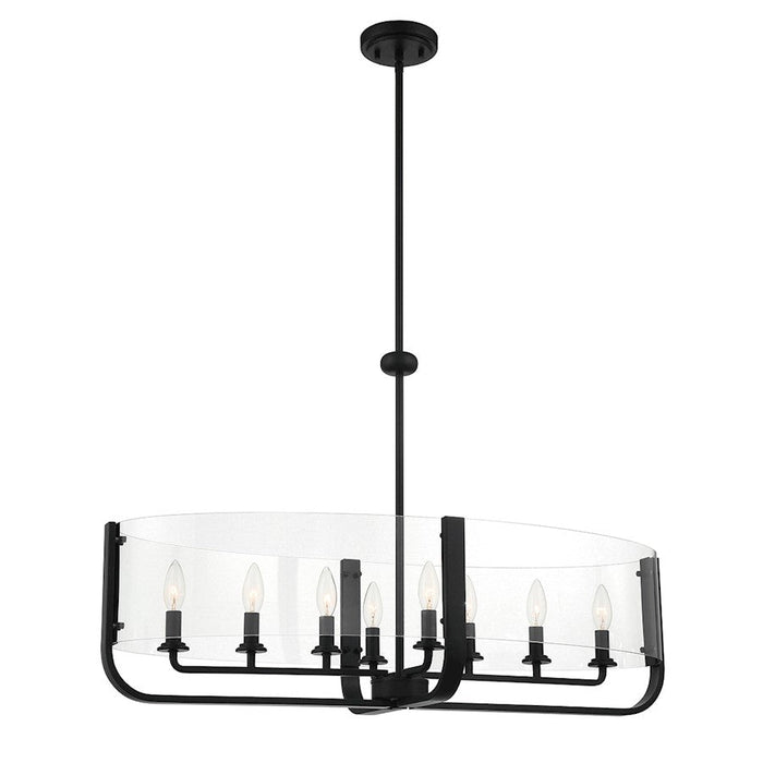 Eurofase 8 Light Oval Chandelier, Black/Clear Glass - 38157-035