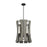 Eurofase 5 Light Chandelier, Matte Black W/ Grey Wood/Glass - 38163-012