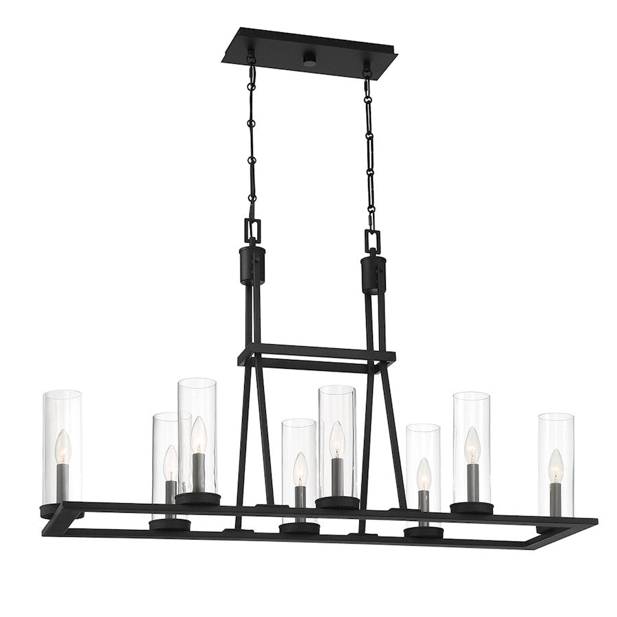 Eurofase Nerito 8 Light Island Chandelier, Matte Black - 38222-016