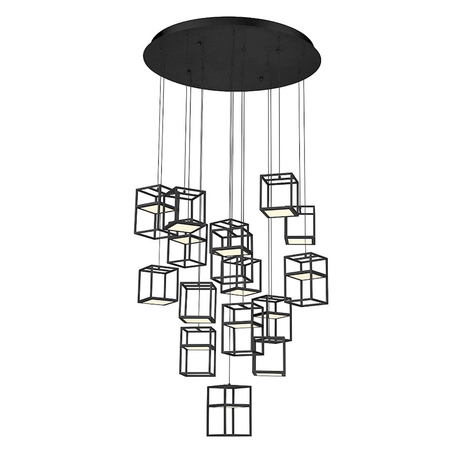 Eurofase 16 Light LED Chandelier, Black - 38259-023