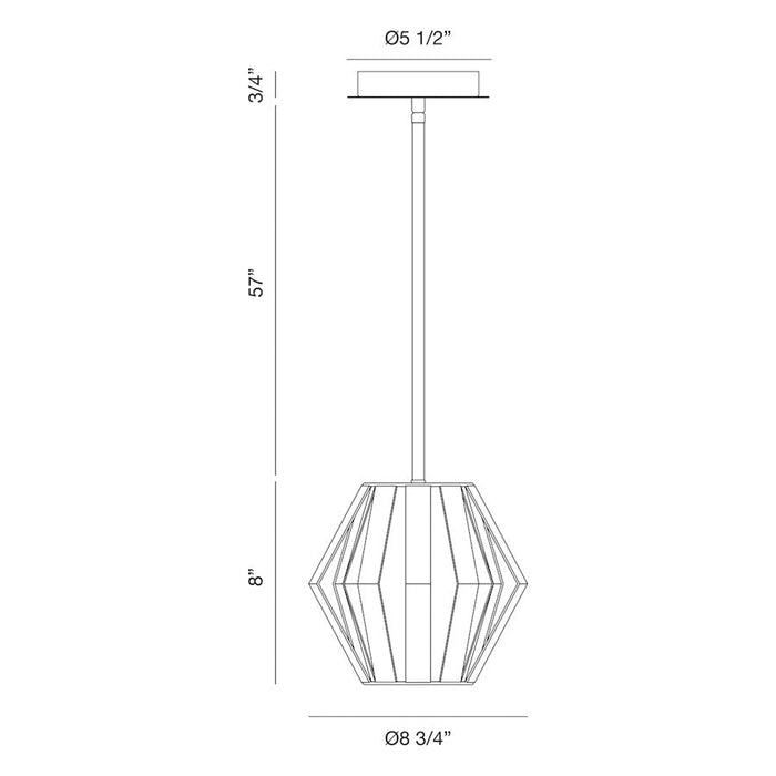 Eurofase Bevelo Mini Pendant, Wood/Bronze