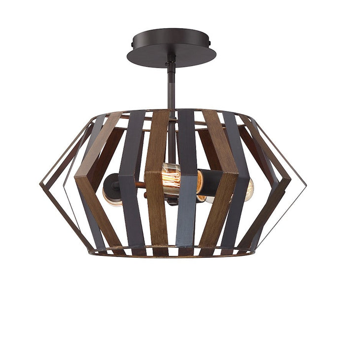 Eurofase Bevelo Mini Pendant, Wood/Bronze