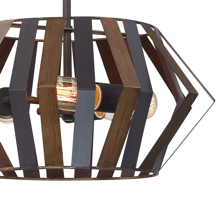 Eurofase Bevelo Mini Pendant, Wood/Bronze