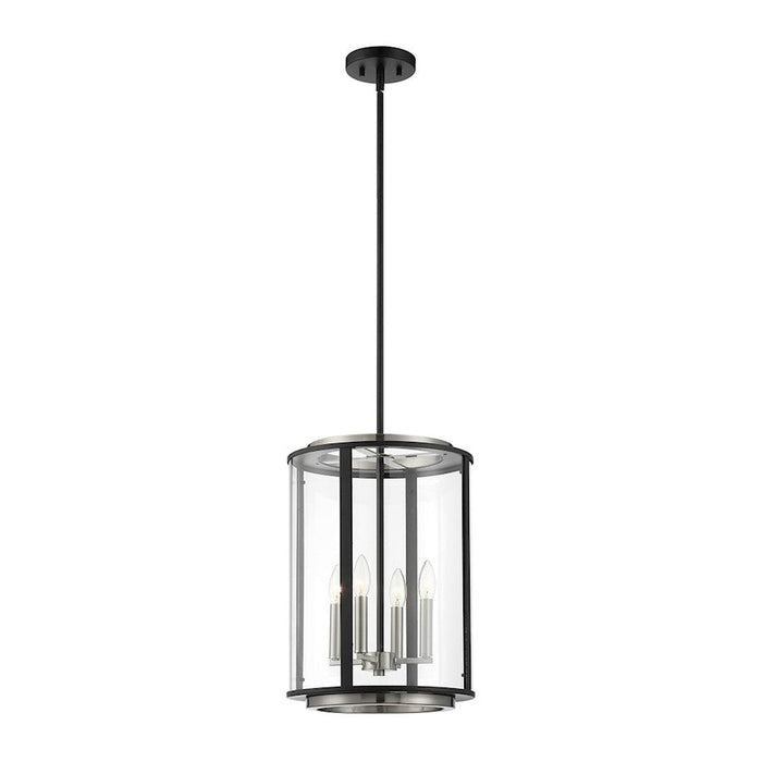 Eurofase Tambouro 4 Light Lantern, Matte Black With Satin Nickel - 38275-012