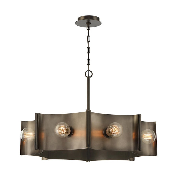 Eurofase 8 Light Chandelier, Vintage Nickel/Vintage Nickel/Black - 38428-012