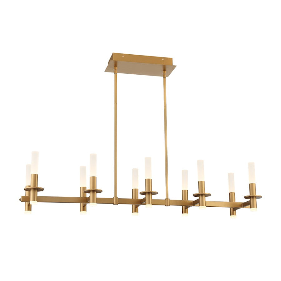 Eurofase 10LT Rectangle LED Chandelier, Coffee Gold/Frosted Acrylic - 38441-011