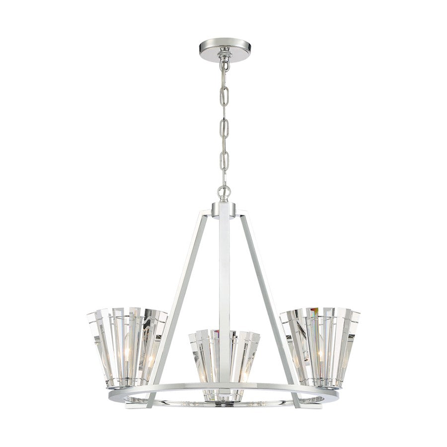 Eurofase Ricca 3 Light Chandelier, Chrome/Clear crystal - 38865-015