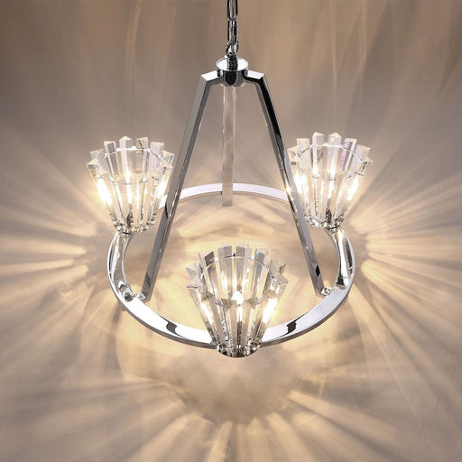 Eurofase Ricca Chandelier, Chrome/Clear crystal