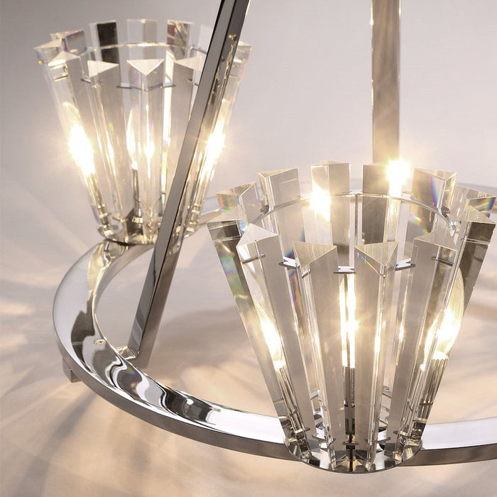 Eurofase Ricca Chandelier, Chrome/Clear crystal