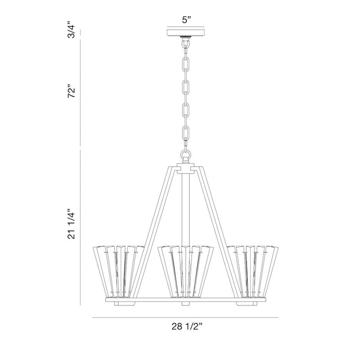 Eurofase Ricca Chandelier, Chrome/Clear crystal