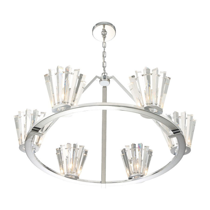 Eurofase Ricca Chandelier, Chrome/Clear crystal