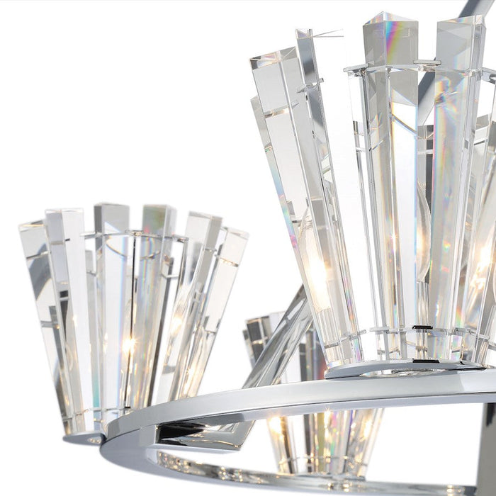 Eurofase Ricca Chandelier, Chrome/Clear crystal