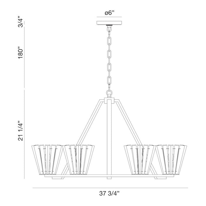 Eurofase Ricca Chandelier, Chrome/Clear crystal