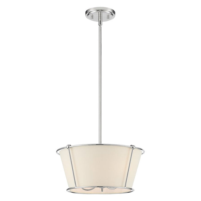 Eurofase Pulito 3 Light Semi-Flush, Polished Nickel/Cream Linen - 39044-024