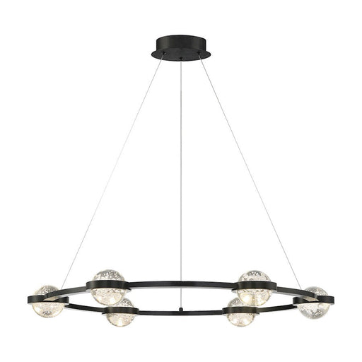 Eurofase Circolo 6 Light LED Chandelier, Black/Clear Seeded - 39308-016