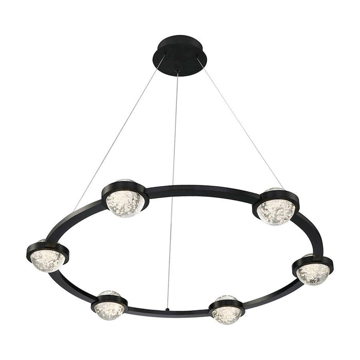 Eurofase Circolo LED Chandelier, Black/Clear Seeded