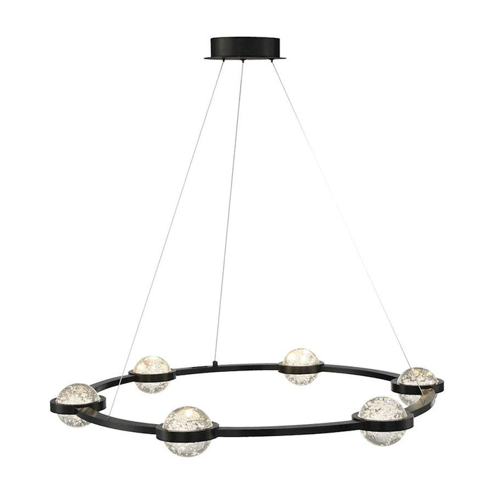 Eurofase Circolo LED Chandelier, Black/Clear Seeded