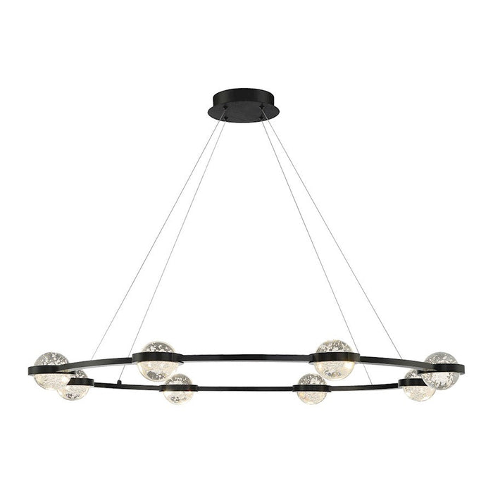 Eurofase Circolo 8 Light LED Chandelier, Black/Clear Seeded - 39309-013