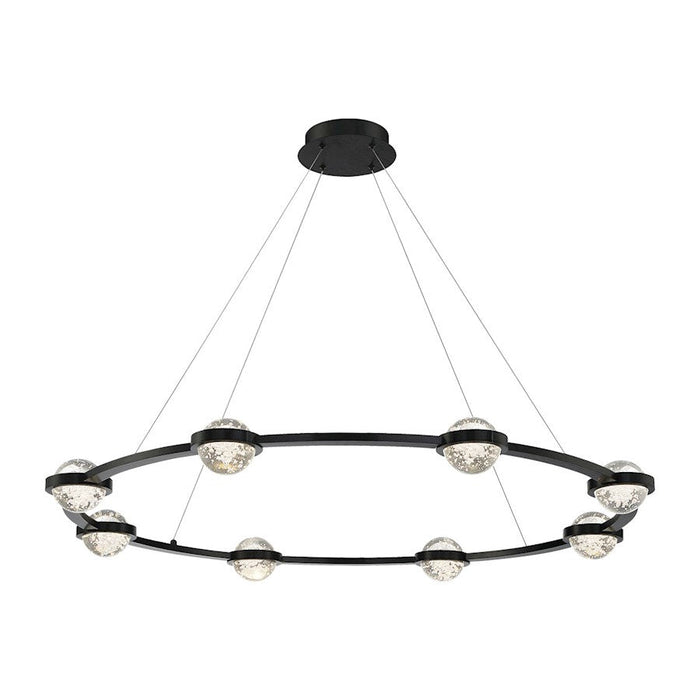 Eurofase Circolo LED Chandelier, Black/Clear Seeded