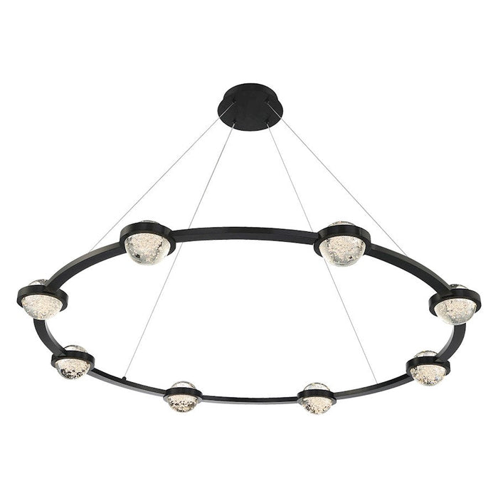 Eurofase Circolo LED Chandelier, Black/Clear Seeded