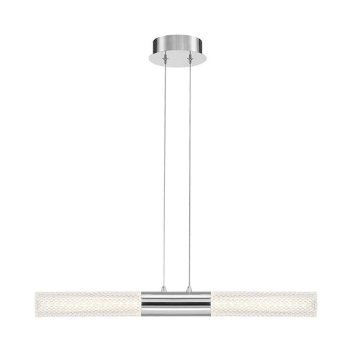 Eurofase Crossley 2 Light Pendant, Chrome/Textured Roll