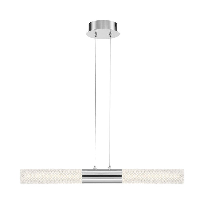 Eurofase Crossley 2 Light Pendant, Chrome/Textured Roll