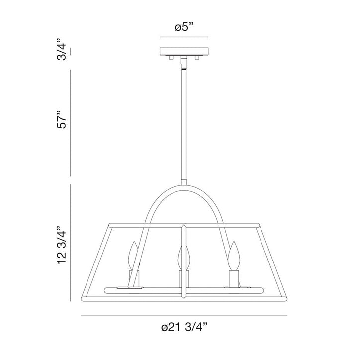 Eurofase Campana Chandelier, Satin Nickel/Black