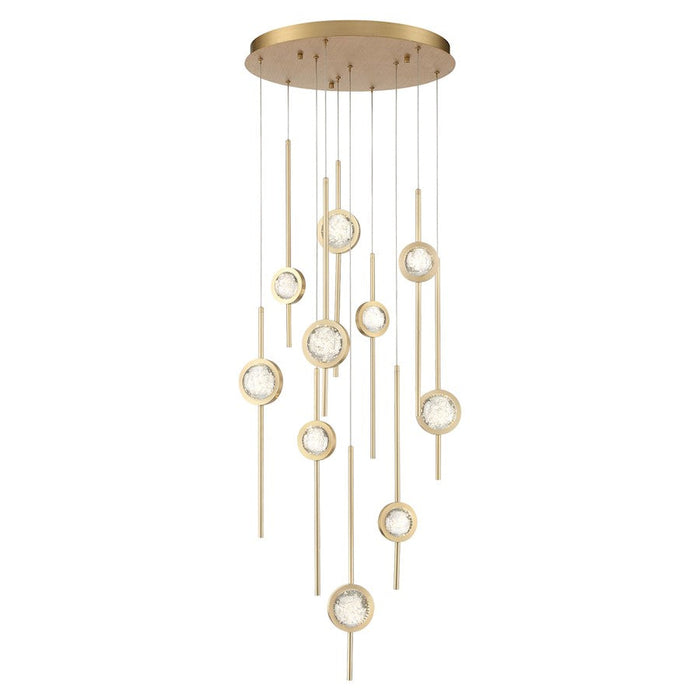 Eurofase Barletta 10 Light LED Chandelier, Brass - 39464-026