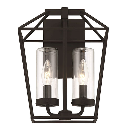 Eurofase Bastille 2 Light 12" Outdoor Wall Sconce, Satin Black - 41957-011