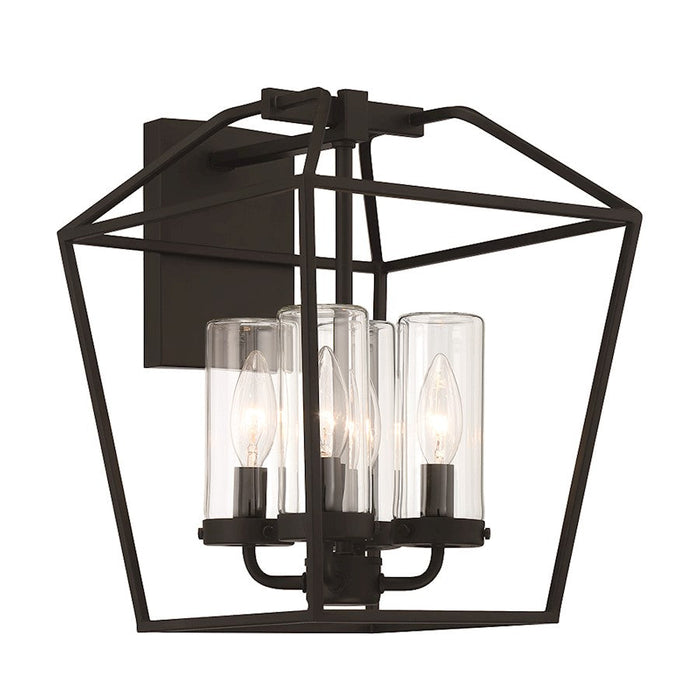 Eurofase Bastille 4 Light 14" Outdoor Wall Sconce, Satin Black - 41958-018