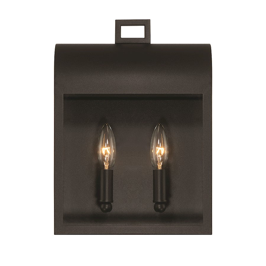 Eurofase Sawyer 2 Light 14" Outdoor Wall Sconce, Satin Black - 41969-014