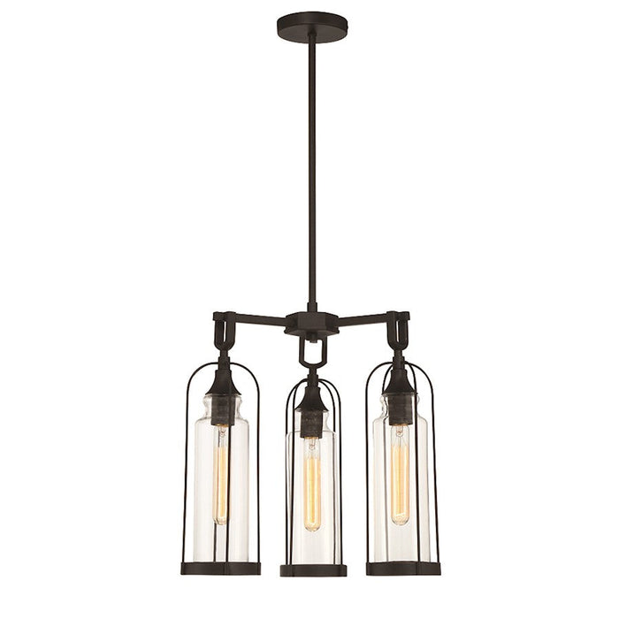 Eurofase Yasmin 3 Light 18" Outdoor Chandelier, Satin Black - 42728-016