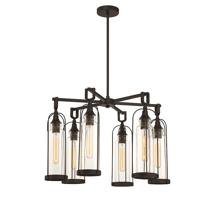 Eurofase Yasmin 6 Light 27" Outdoor Chandelier, Satin Black - 42729-013