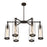 Eurofase Yasmin 6 Light 35" Outdoor Oval Chandelier, Satin Black - 42730-019