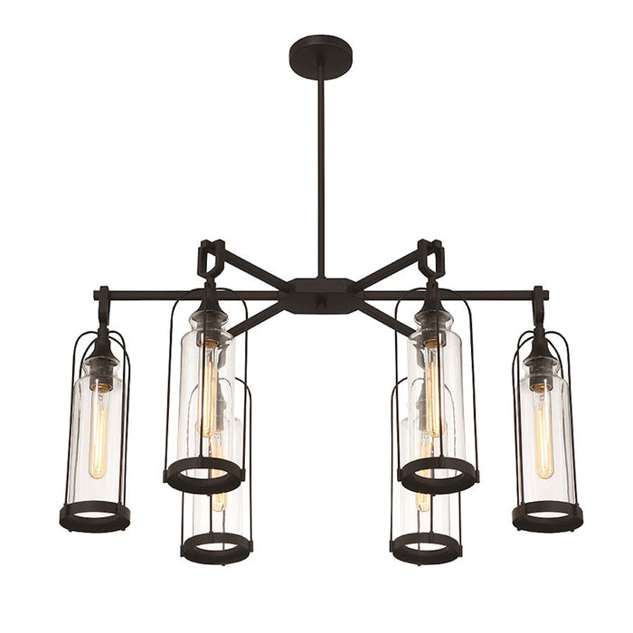 Eurofase Yasmin 6 Light 35" Outdoor Oval Chandelier, Satin Black - 42730-019