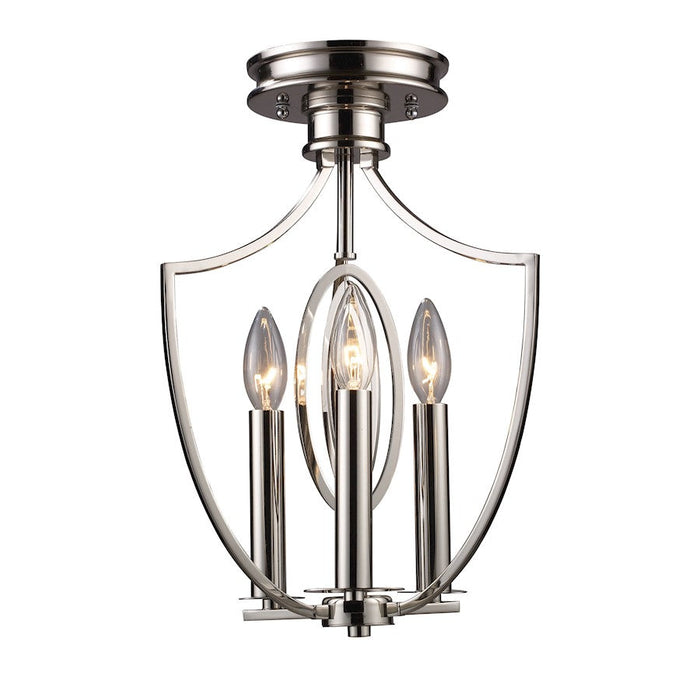 ELK Lighting Dione 3-Light Semi Flush, Polished Nickel - 10119-3