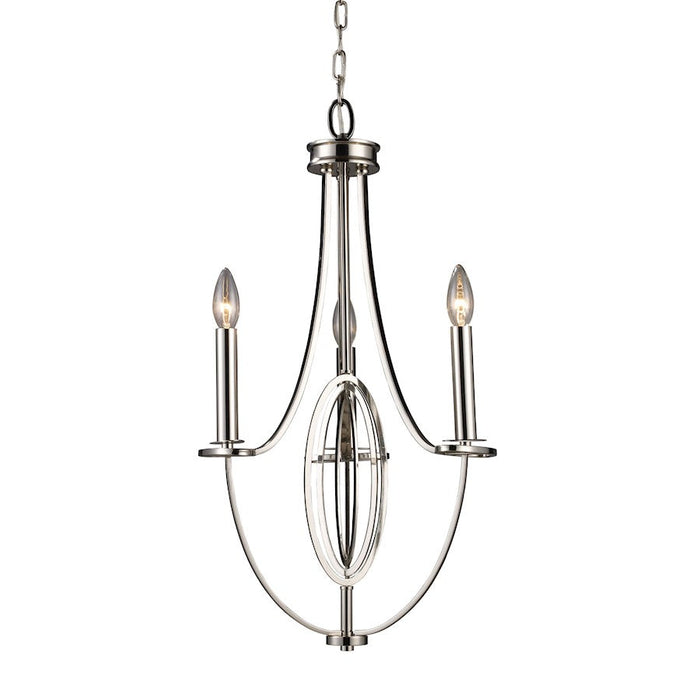 ELK Lighting Dione 3-Light Chandelier, Polished Nickel - 10120-3