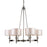 ELK Lighting Pembroke 6-Light Chandelier, Nickel/White Fabric Shades - 10123-6