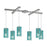 ELK Lighting Ice Fragments 6-Light H-Bar Pendant, Nickel/Aqua Glass - 10242-6AQ