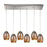 ELK Lighting Venture 6-Light Rectangle Pendant, Nickel/Amber Crackle - 10256-6RC