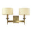 ELK Lighting Pembroke 2-Light Wall, Antique Brass/Tan Fabric Shades - 10261-2