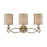 ELK Lighting Estonia 3-Light Vanity Lamp, Silver/Beige Half-Shades - 31129-3