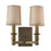 ELK Lighting Baxter 2-Light Wall, Antique Brass/Beige Fabric Shades - 31261-2