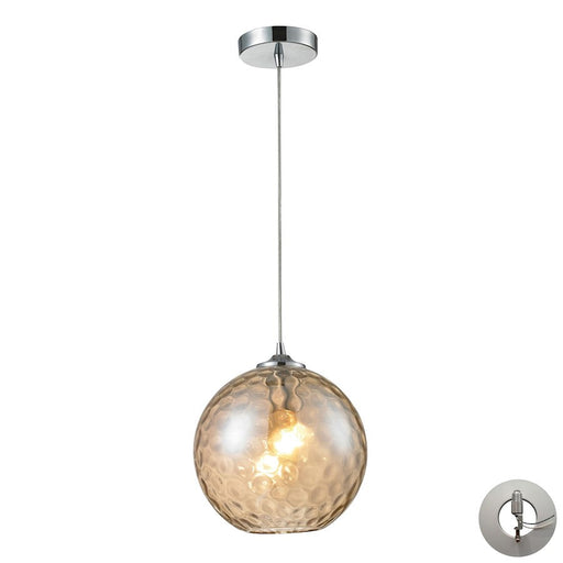 ELK Lighting Watersphere Mini Pendant, Chrome/Amber, Adapter - 31380-1CMP-LA