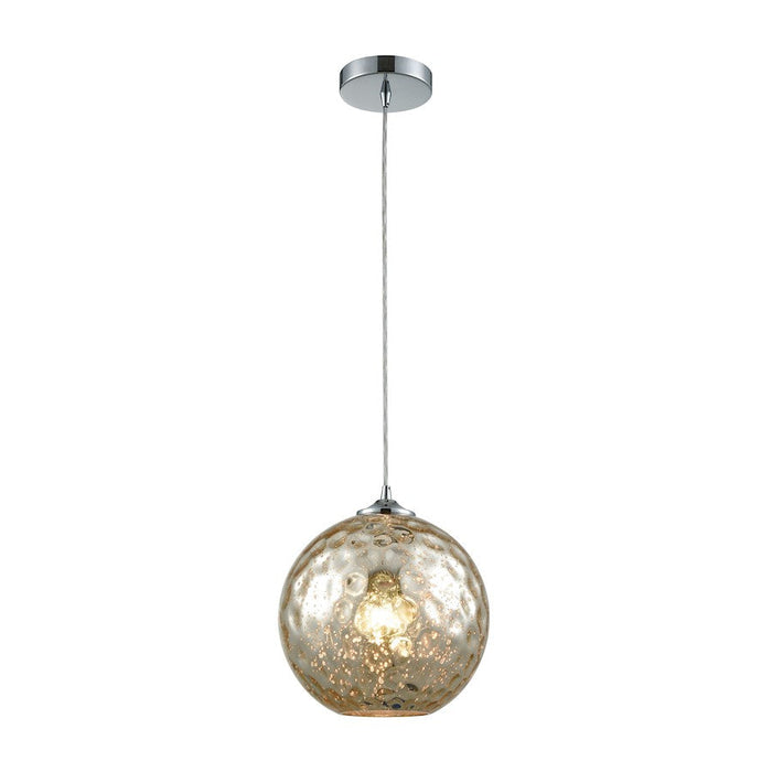 ELK Lighting Watersphere Mini Pendant, Chrome/Mercury, Adapter - 31380-1MRC-LA