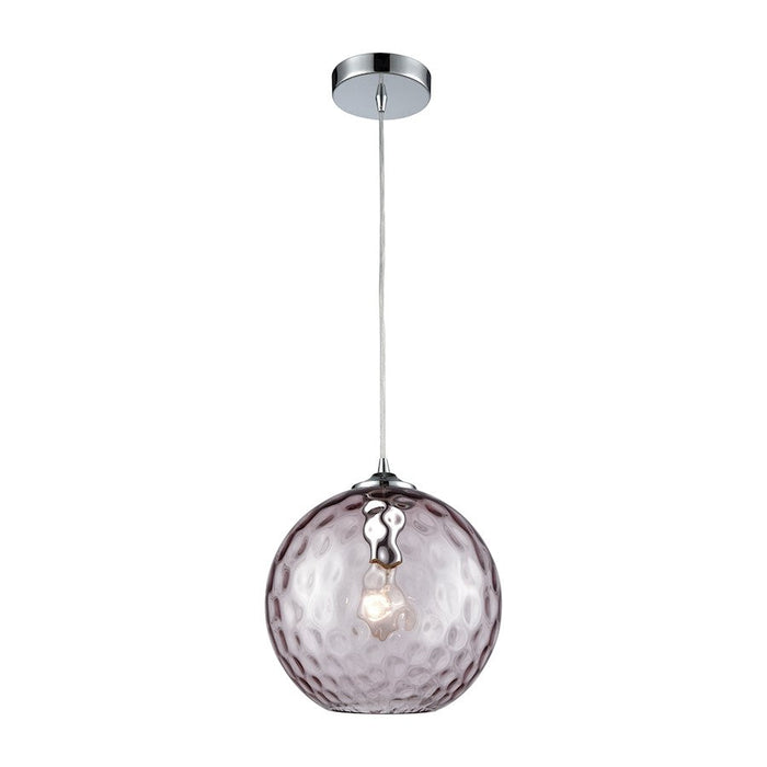 ELK Lighting Watersphere 1-Light Mini Pendant, Chrome/Purple - 31380-1PRP