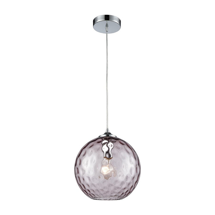 ELK Lighting Watersphere Mini Pendant, Chrome/Purple, Adapter - 31380-1PRP-LA