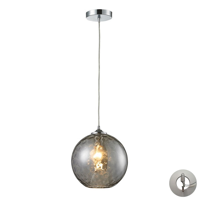 ELK Lighting Watersphere Mini Pendant, Chrome/Smoke, Adapter - 31380-1SMK-LA