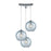 ELK Lighting Watersphere 3-Light Triangular Pendant, Chrome/Aqua - 31380-3AQ