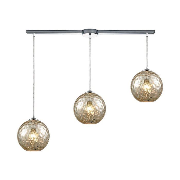 ELK Lighting Watersphere 3-LT Linear Mini Pendant, Chrome/Mercury - 31380-3L-MRC